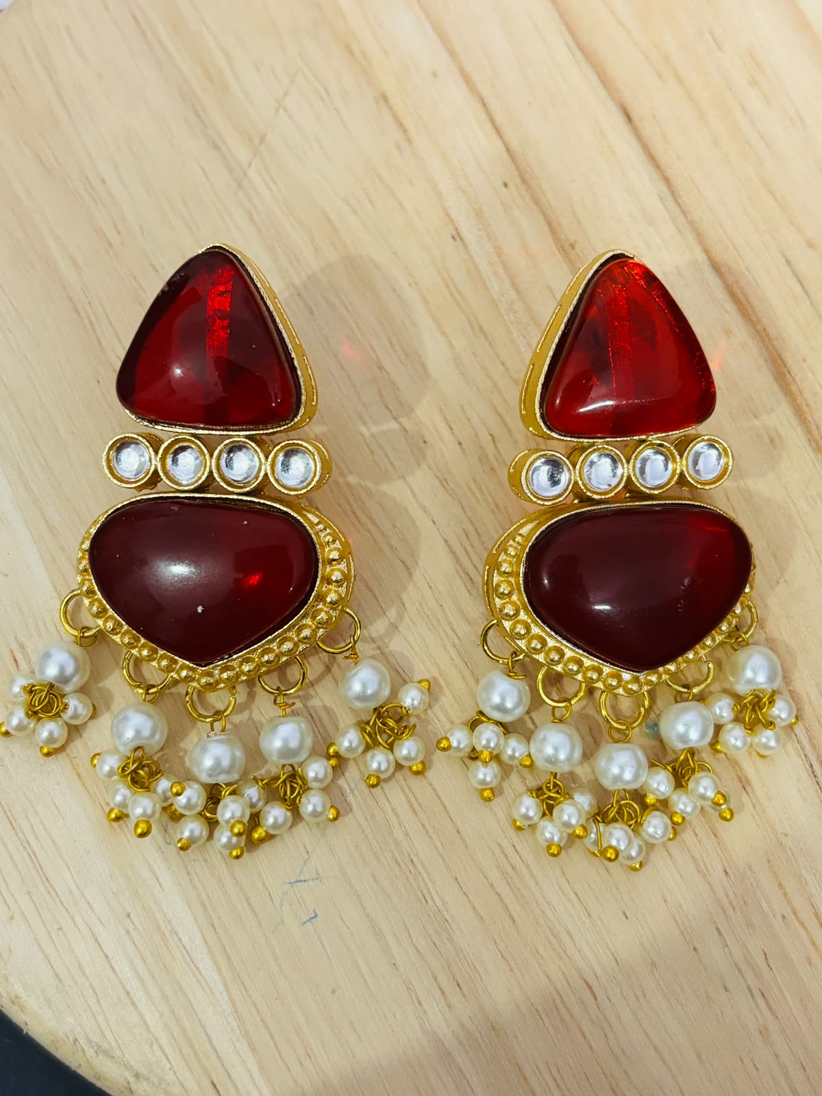 Kundan Pearl Drop Earrings
