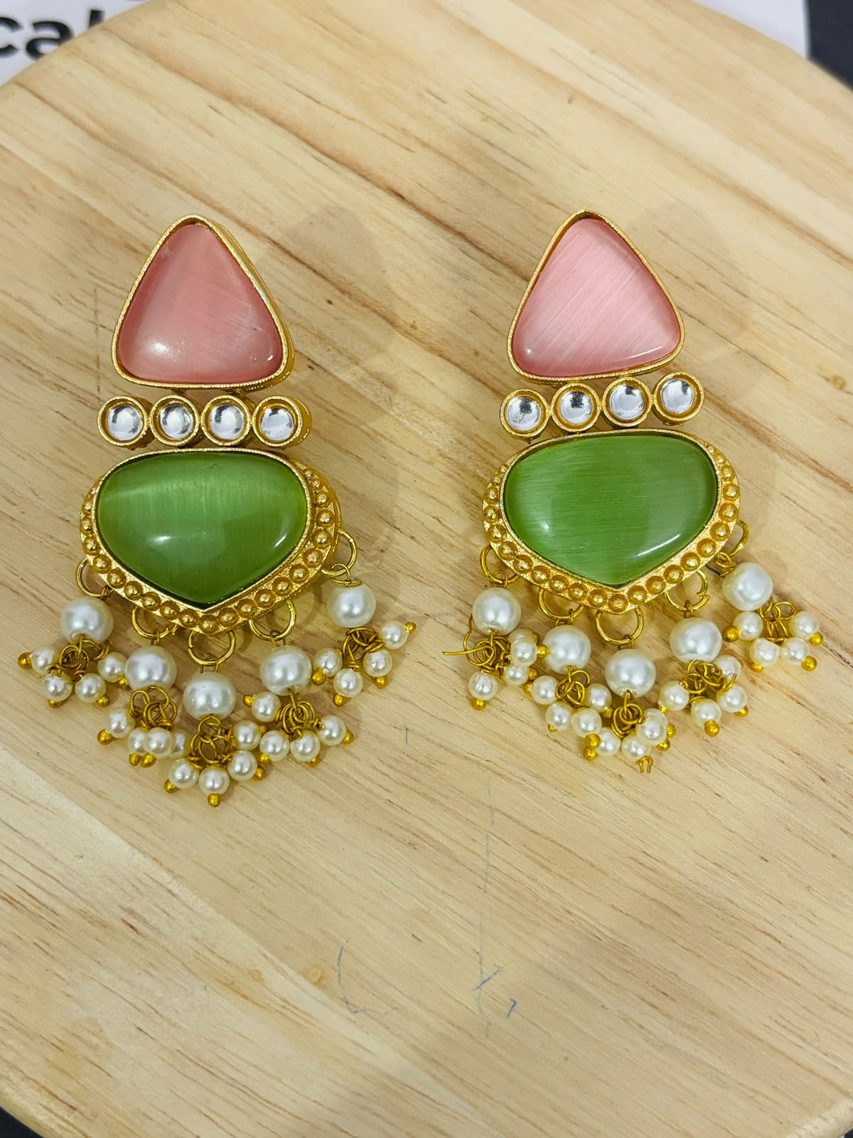 Kundan Pearl Drop Earrings