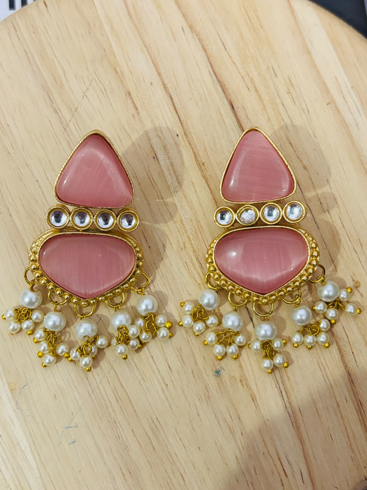 Kundan Pearl Drop Earrings